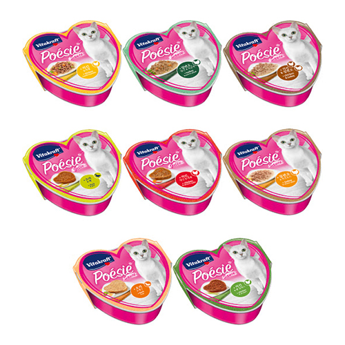 [Bundle Of 15] VitaKraft Poesie Hearts Trays for Cats 100g