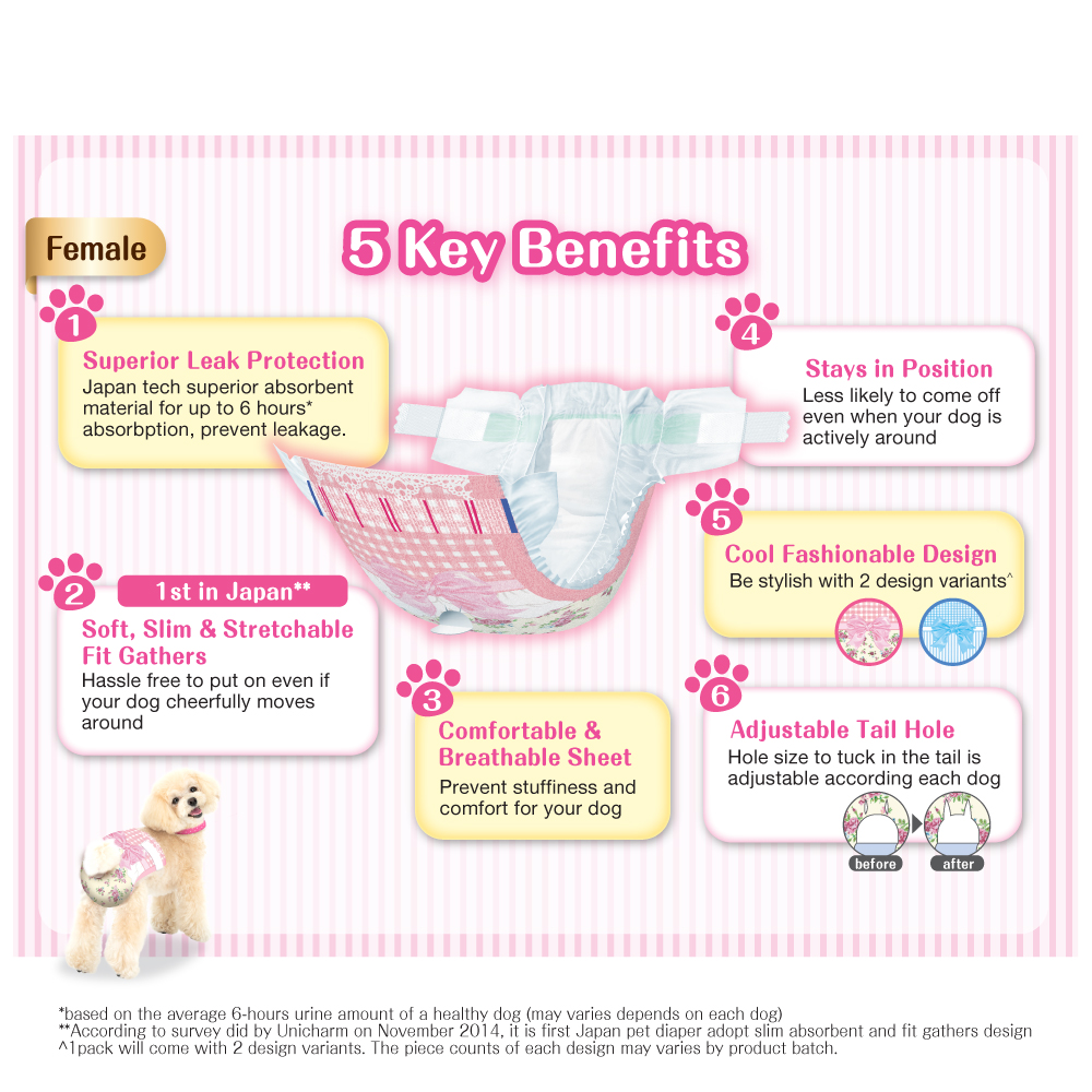 Unicharm Mannerwear Trial Pack Dog Diapers for Female Dogs - 4 Sizes - Image 4