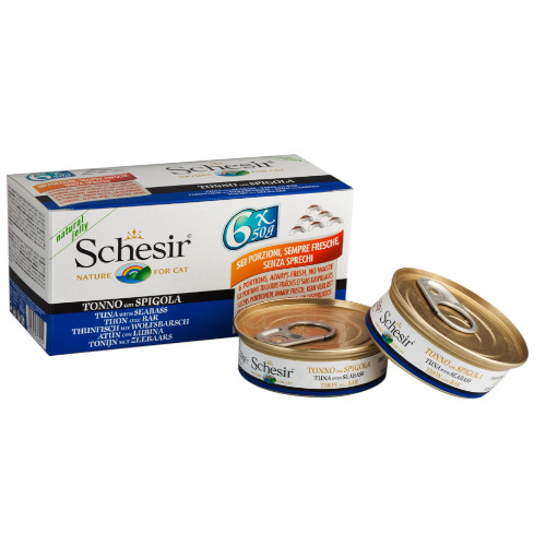 Schesir Tuna with Seabass in Mulitipack Jelly Canned Cat Food (50G / 6 x 50G / 24 x 50G)