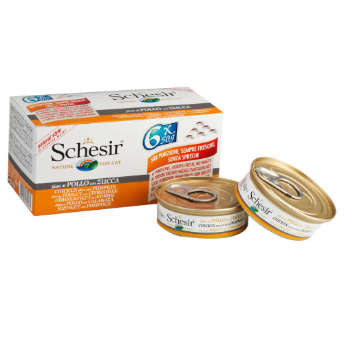 Schesir Chicken with Pumpkin in Mulitipack Jelly Canned Cat Food (1 x 50G / 6 x 50G / 24 x 50G)