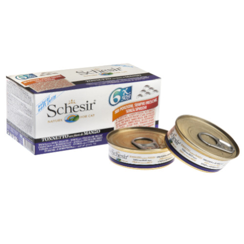 Schesir Tuna With Beef Fillet In Mulitipack Jelly Canned Cat Food 1 X 50g 6 X 50g 24 X 50g Apetmart