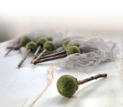 [Bundle of 5] Auskie Alfalfa Hay Apple Branch Lollipop Chew Treats Toy for Small Animals - Image 2