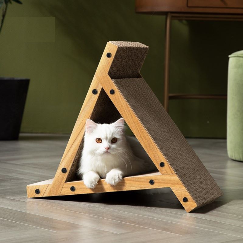 Auskie Triangle Scratching Board Cat House - Image 2