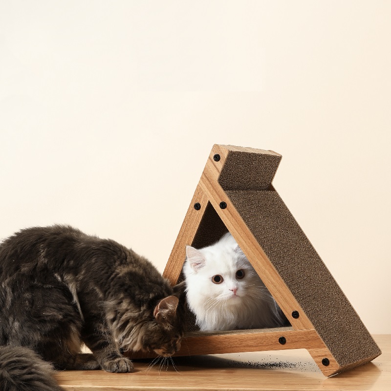 Auskie Triangle Scratching Board Cat House - Image 3
