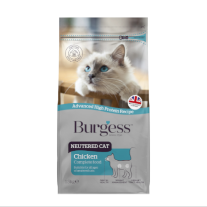 Burgess Neutered Cat Dry Food - Chicken 1.5kg