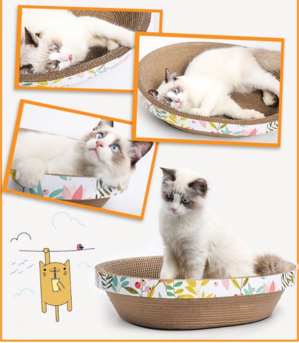 Auskie Cat Scratcher Bowl - Oval Shape - Image 3