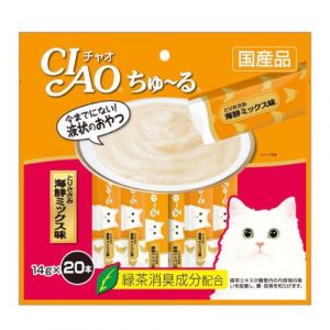 Ciao Churu 20-Piece Chicken Fillet Seafood Mix Cat Treat 14g x 20