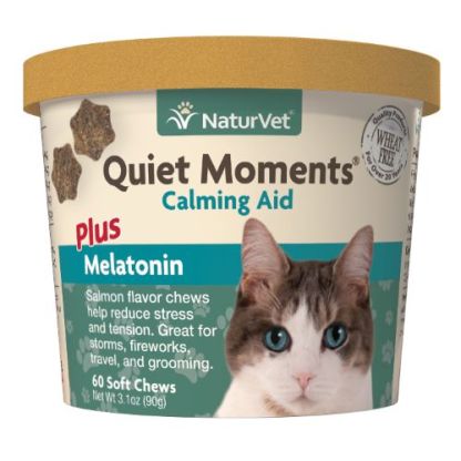 Naturvet Quiet Moments Calming Aid Plus Melatonin For Cats Soft Chews (60 ct)