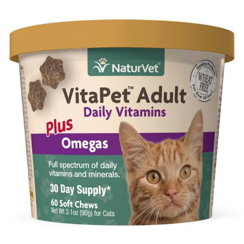 Naturvet Vitapet Adult Daily Vitamins Plus Omegas For Cats Soft Chews (60 ct)