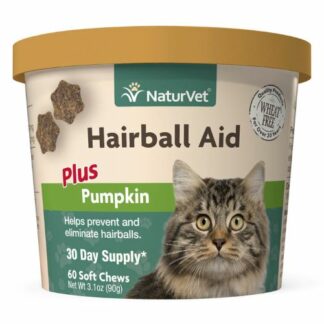 Naturvet Hairball Aid Supplement Plus Pumpkins For Cats Soft Chews (60 ct)