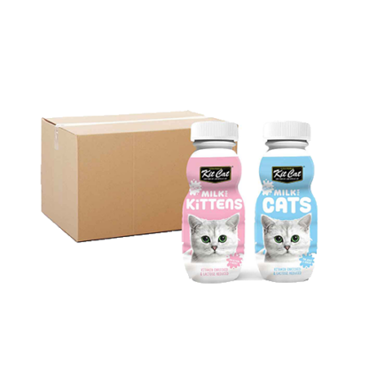 Kit Cat Milk Bottle 250ml x 12 bottles (Kitten or Adult/Senior Cat)