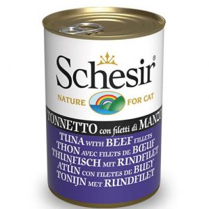 Schesir Tuna With Beef Fillets In Jelly Adult Cat Food (140G)