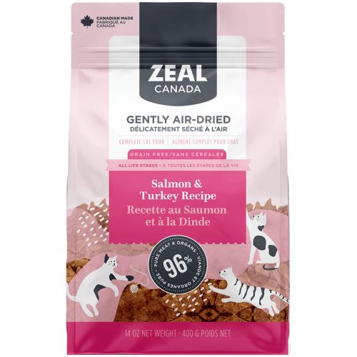 Zeal Canada Gently Air Dried Salmon & Turkey  Recipe Cat Food (400G) - Canadian Jerky