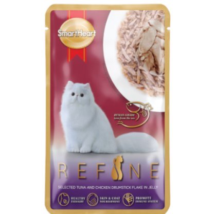 Smartheart Refine Selected Tuna with Tuna with Drumstick Flake In Jelly Pouch Cat Food (70G)