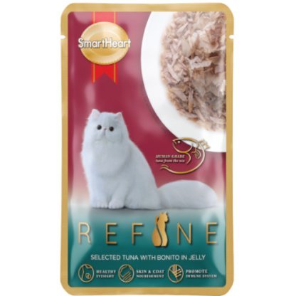 Smartheart Refine Selected Tuna with Bonito In Jelly Pouch Cat Food (70G)