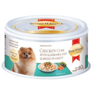 Smartheart Gold Chicken Cube with Kanikama and Seaweed in Gravy Canned Dog Food (80G)