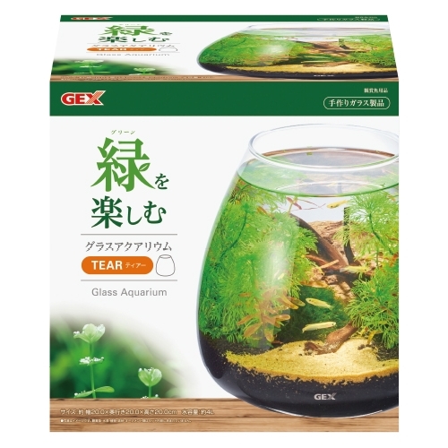 GEX Glass Aquarium Tear Fish Tank 4L