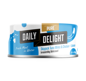 [1 Carton] Daily Delight Pure Skipjack Tuna White & Chicken with Salmon Canned Cat Food 80g x 24 Cans