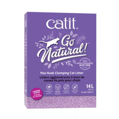 Catit Go Natural Pea Husk Clumping Cat Litter Lavender Scented 5.6kg 2x2.8kg (44146)