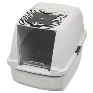 Catit Style Hooded Cat Pan, White Tiger Pattern (50703)