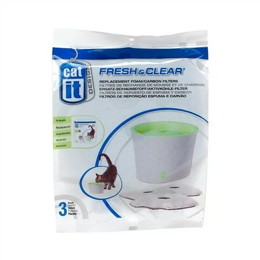 Catit Design Cat Drinking Fountain Replacement Foam/Carbon Filters, 3-pack (55601)