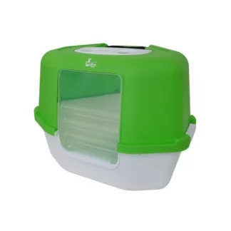 Cat Love Space Saver Corner Hooded Cat Pan w/Detachable bag anchor & carbon filter - Green (36611)