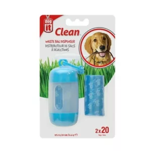 Dogit Waste Bag Dispenser – 2 Rolls/20 Bags – Blue (90420)