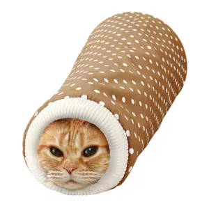 Marukan Sleeve Shaped Tunnel for Cats, Brown (CT380)