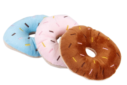 Auskie Pet Soft Plush Chew Toy Plushie Squawky Donut for Dog Cat main image 1 416x281 1.png