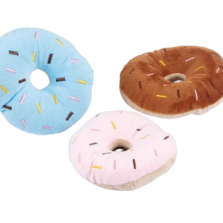 Auskie Pet Soft Plush Chew Toy Plushie Squawky Donut for Dog Cat main image 416x348 1.png