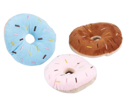 Auskie Pet Soft Plush Chew Toy Plushie Squawky Donut for Dog Cat main image 416x348 1.png