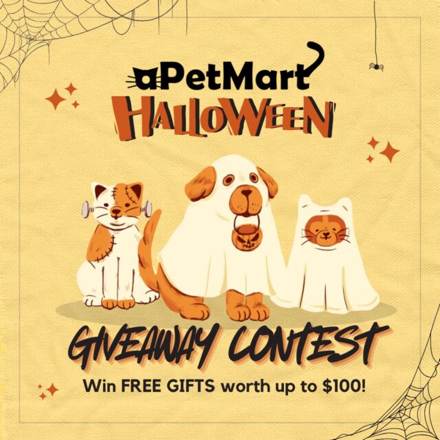 [CLOSED] Be the LUCKY WINNER to get up to $100 worth of dog food and treats! 🐾

How to participate in our Halloween giveaway:

1. Follow our Instagram account: @apetmart
2. Like & save this post ❤️
3. Share to your Instagram & tag @apetmart
4.Tag 3 other people in the comments 👯‍♀️👯‍♂️

The winner will be selected in a random draw. 
We will be announcing the winner on Friday, 1 Nov 2024. The lucky winner will be notified via DM. Be sure to look out for it!

*One entry per person. Singapore resident only. 

#apmhalloweenparty #halloweengiveaway #dogtreats #trickortreat #sgpets #giveaway #freebie #dog #apmfriends